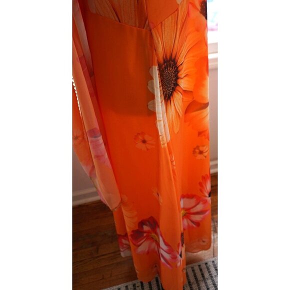 Indian Orange Chiffon Dress w/ Dupatta NWOT - Picture 8 of 10